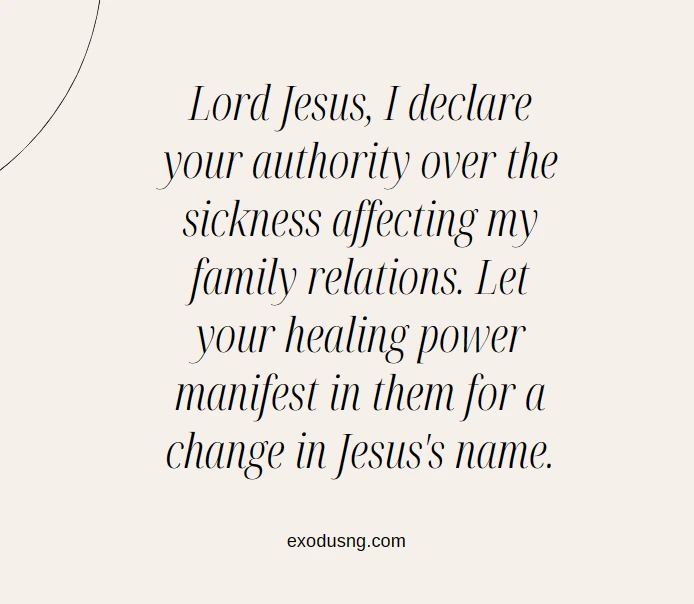 healing prayer for a family member